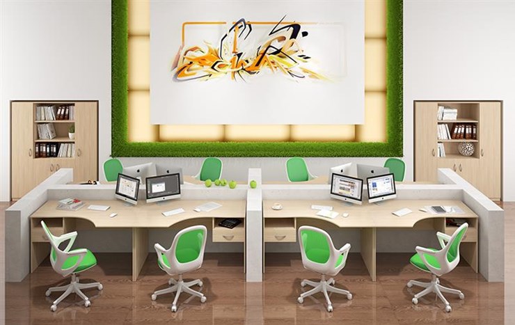 Офисный комплект мебели SIMPLE с эргономичными столами и шкафом в Йошкар-Оле - изображение 6
